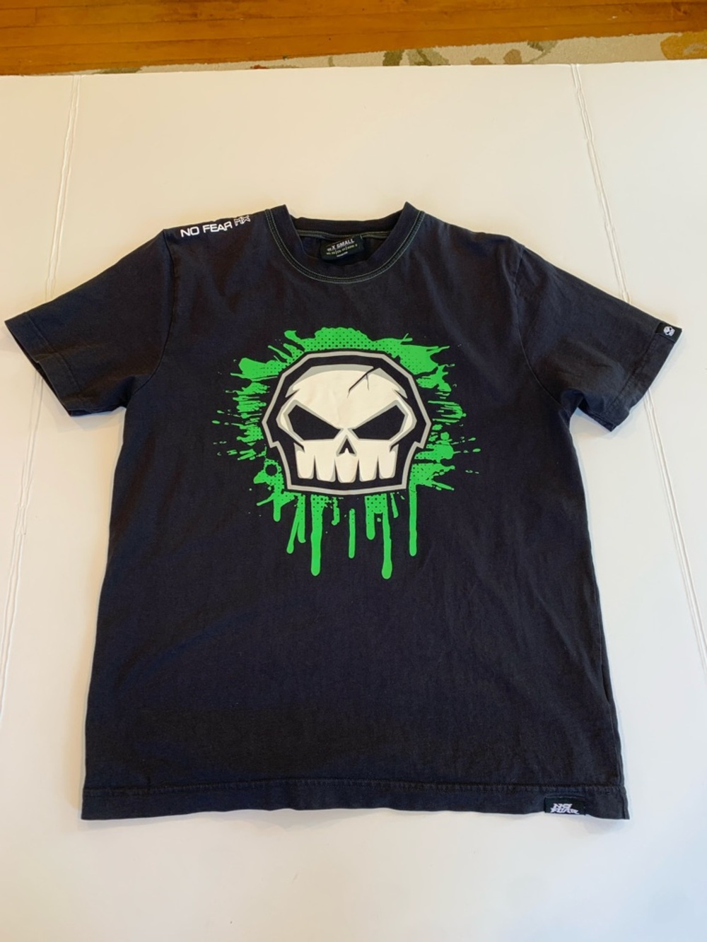 No Fear Men’s XS Extra Small 100% Cotton Short Sleeve Black Skull T-Shirt